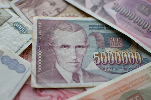 0 Euro Banknote Nikola Tesla Portrait 