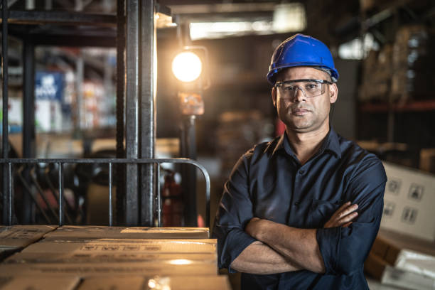 Portrait of Worker Real people blue collar worker stock pictures, royalty-free photos & images