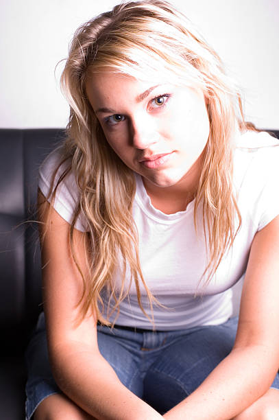 Portrait Young Adult Blonde Woman hf7 stock pictures, royalty-free photos & images