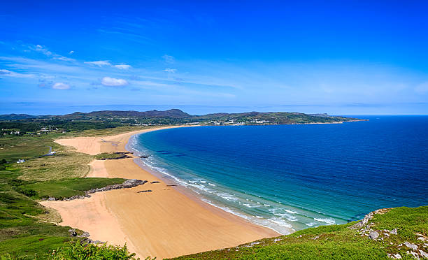 Portsalon Beach, Ireland Portsalon beach and Lough Swilly county donegal stock pictures, royalty-free photos & images