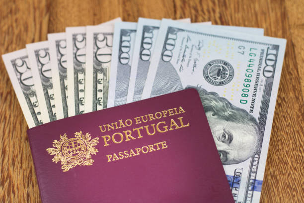 Portuguese passport stock photo