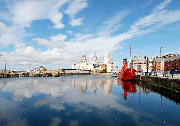 Postcard from Liverpool - Landscape Postcard from Liverpool - Landscape pierhead liverpool stock pictures, royalty-free photos & images