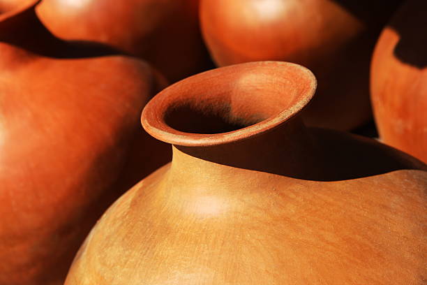 Pottery Jug Terracotta Clay Container stock photo