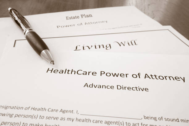 Power of Attorney, Estate Plan and Living Will stock photo
