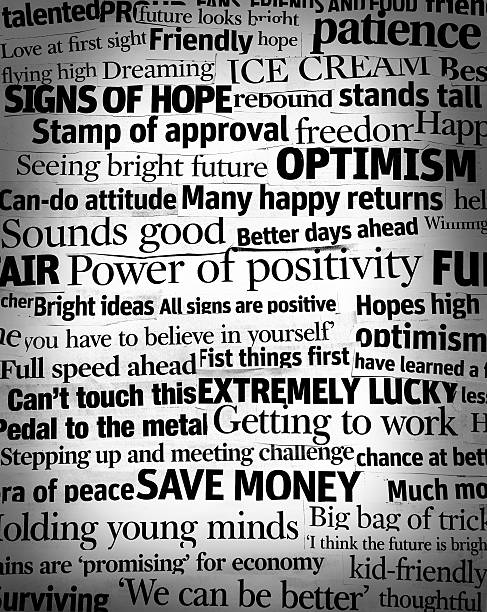 power of positivity headline collage vert xl stock photo