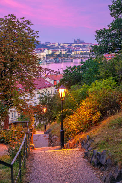 Prague at sunrise. Cityscape image of Prague, capital city of Czech Republic with at autumn sunrise. bohemia czech republic stock pictures, royalty-free photos & images