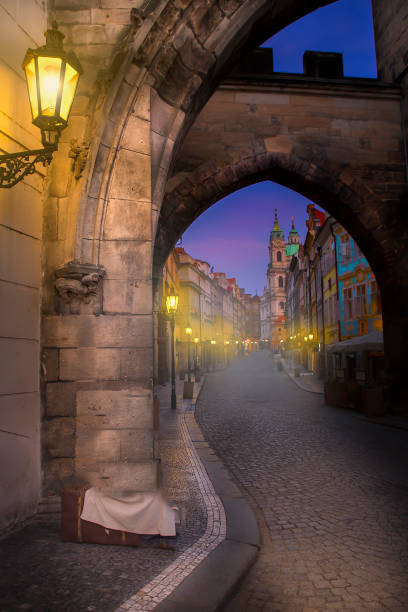Prague, Czech Republic, is one of the most beautiful cities in the world. Beautiful early morning dawn twilight at the famous medieval Charles Bridge that crosses the Vltava river. Prague or Praha, Czech republic. hradcany castle stock pictures, royalty-free photos & images