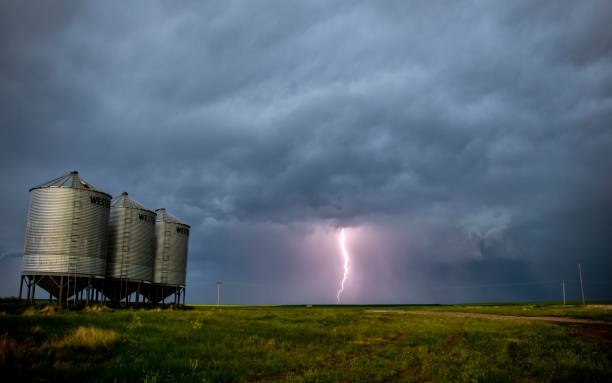 Prairie Storm Clouds Canada stock photo