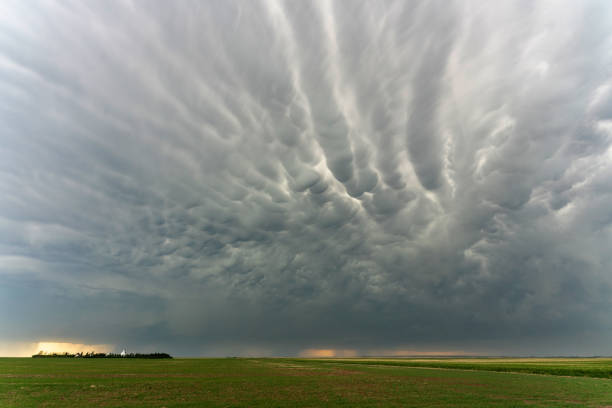 Prairie Storm Clouds mammatus stock photo