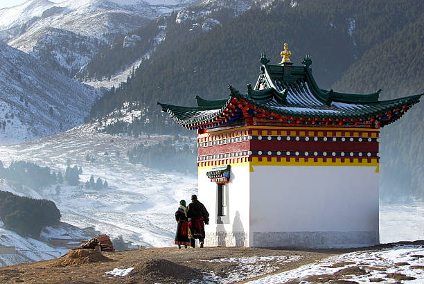 Prayer and Temple  tibet stock pictures, royalty-free photos & images