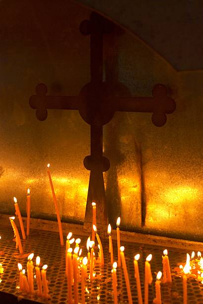 Prayer Candles stock photo