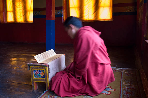 Praying Monk stock photo