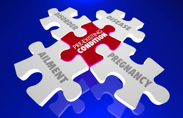 Pre-Existing Conditions Puzzle Pieces Disorder Disease 3d Illustration Pre-Existing Conditions Puzzle Pieces Disorder Disease 3d Illustration condition stock pictures, royalty-free photos & images