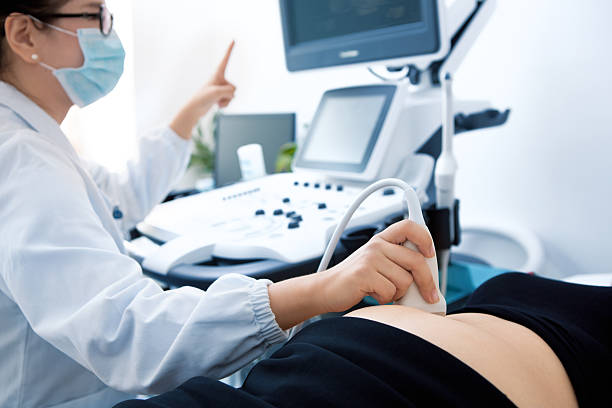 Pregnant Woman Having An Ultrasound stock photo