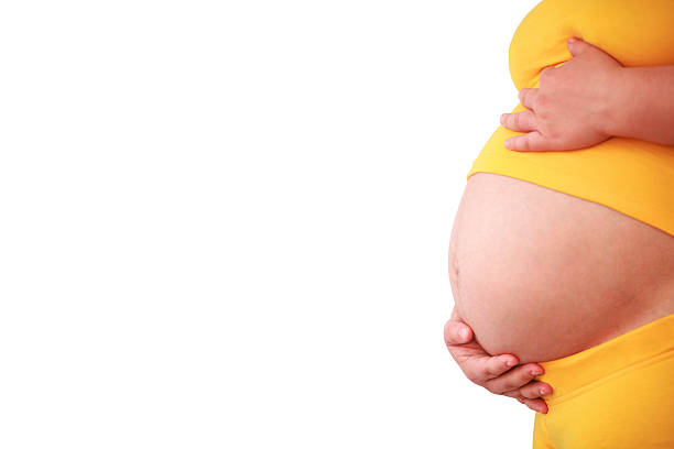 pregnant woman isolated stock photo