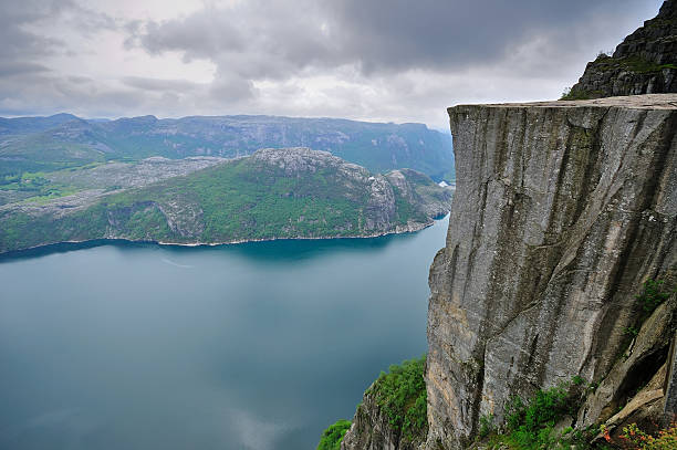 Preikestolen (Pulpit Rock) and Lysefjord, Norway stock photo