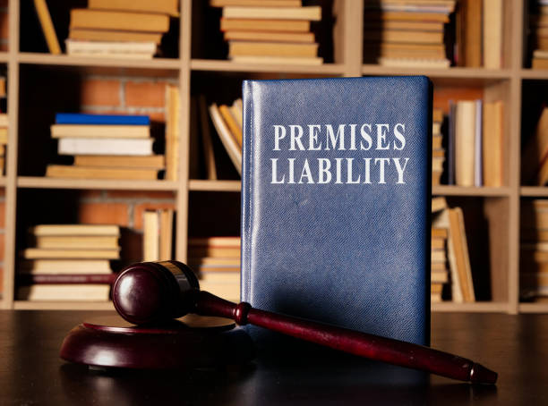 Premises Liability book with a court hummer. stock photo