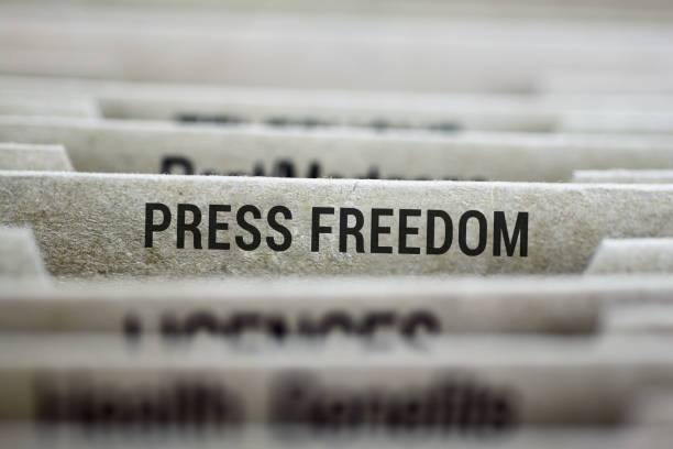 Press freedom file folder stock photo