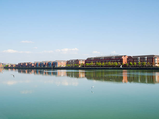 Preston marina residential development stock photo
