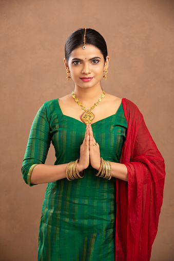 Pretty Indian Young Woman Praying Stock Photo - Download Image Now - iStock