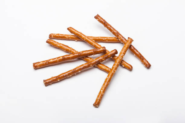 Pretzel sticks on white stock photo