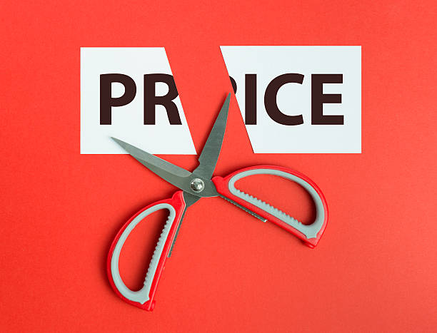 Price cut stock photo