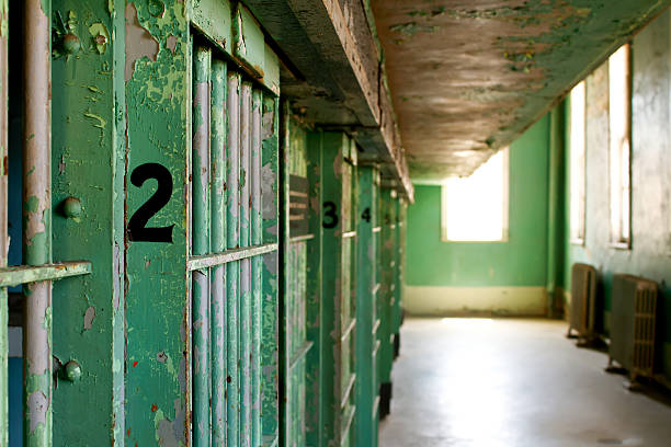 Prison jail cells stock photo