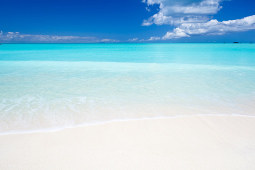 Pristine White Caribbean Beach Stock Photo - Download Image Now - iStock