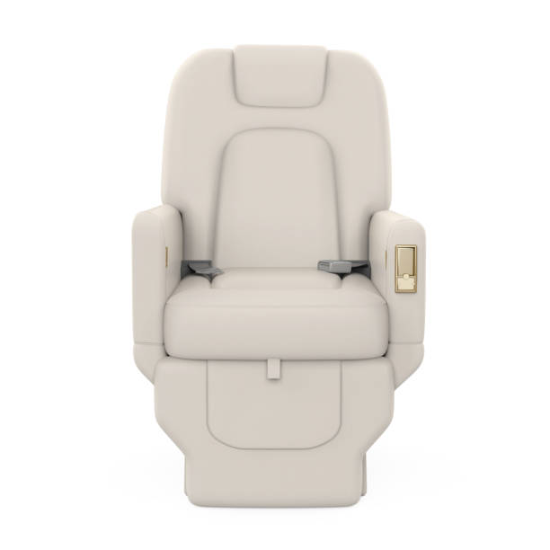 Private Jet Seat Isolated Private Jet Seat isolated on white background. 3D render airplane seat stock pictures, royalty-free photos & images