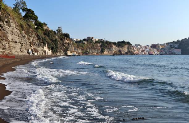 Procida – Chiaia Beach towards Corricella stock photo