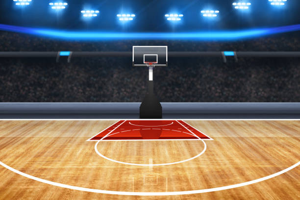 Professional basketball court arena background Professional basketball court arena background basketball court stock pictures, royalty-free photos & images