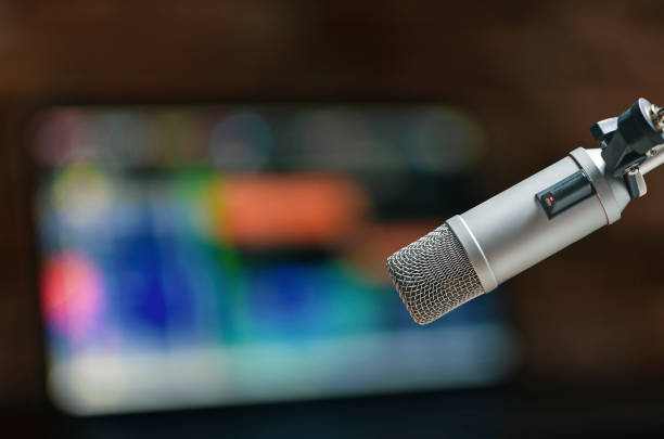 Professional microphone stock photo