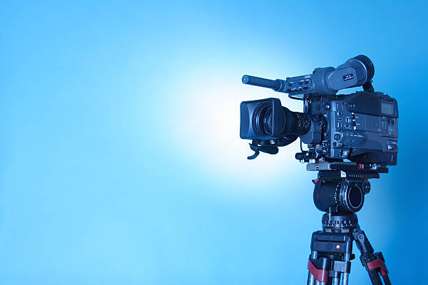 Professional TV CAM - 3 (cl. path)  camera photographic equipment stock pictures, royalty-free photos & images