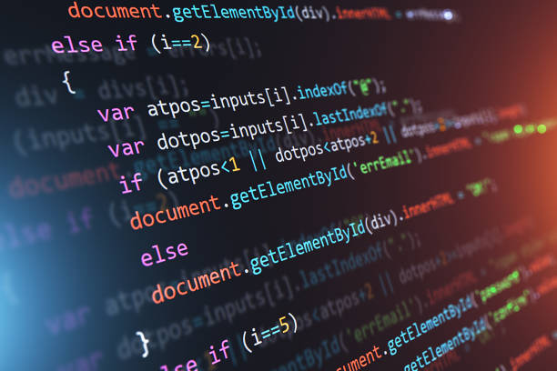 Programming source code abstract background stock photo