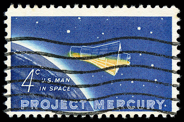 Project Mercury Stamp  reentry stock pictures, royalty-free photos & images