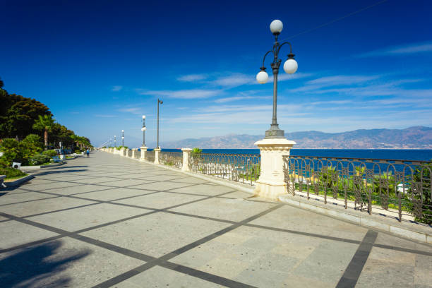 Promenade Lungomare in Reggio Calabria stock photo