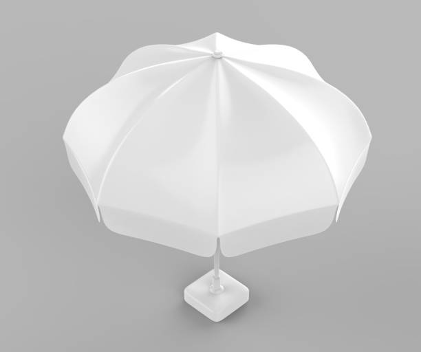 promotion aluminium sun pop upp paraply med stativ uteplatsen paraplyer för reklam. 3d rending illustration. - parasol bildbanksfoton och bilder