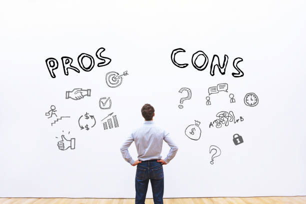 pros and cons concept stock photo