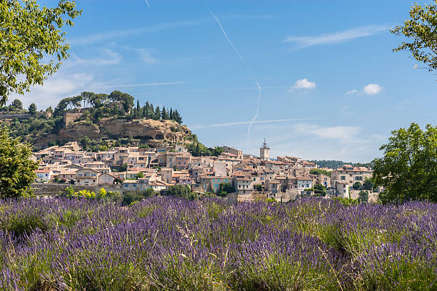 Provence, France. Provençal village between Manosque and Cavaillon stock photo