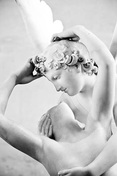 Psyche revived by Cupid kiss stock photo