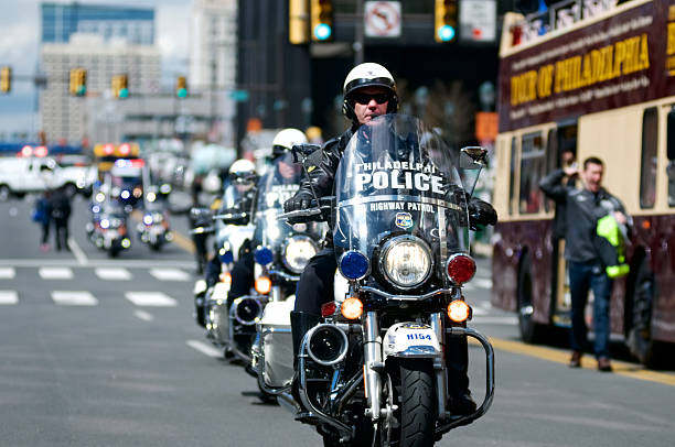 Public Safety at large event in Center City Philadelphia, PA stock photo