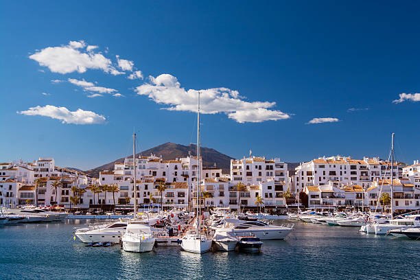 Puerto Banus harbour in Andalusia, Spain Puerto Banus harbour in Andalusia, Spain marbella stock pictures, royalty-free photos & images