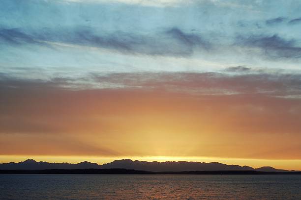 Puget Sound Sunset stock photo