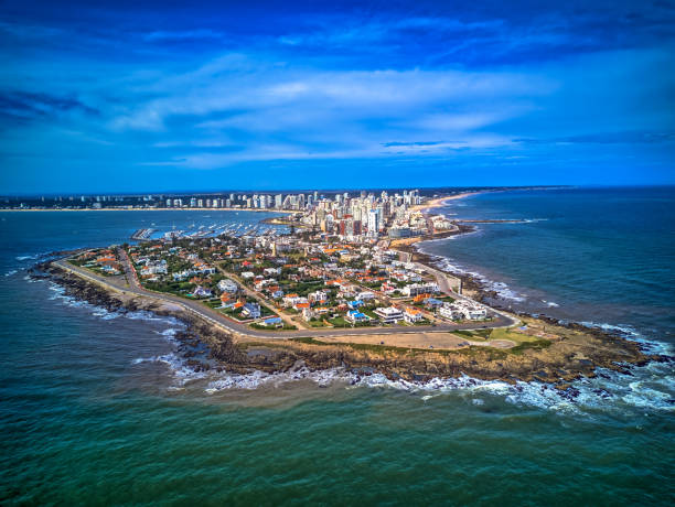 Punta Del Este, Uruguai Aerial image of Punta Del Este, Uruguay. uruguay stock pictures, royalty-free photos & images
