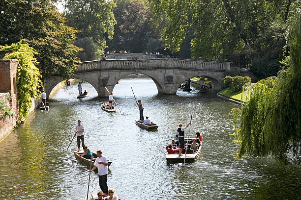 Punting in Cambridge stock photo