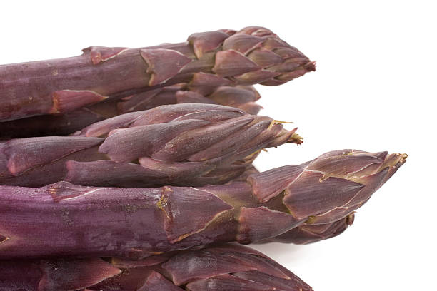 Purple Asparagus Tips stock photo