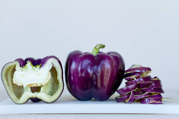 Purple Bell Peppers stock photo