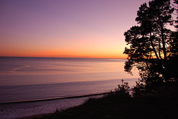 Purple Coastal Sunset stock photo