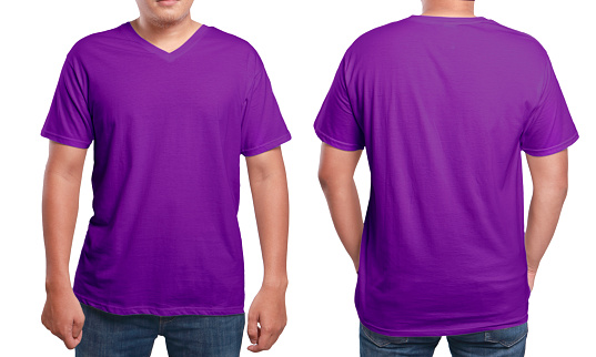 Purple Vneck Shirt Design Template Stock Photo - Download Image Now ...
