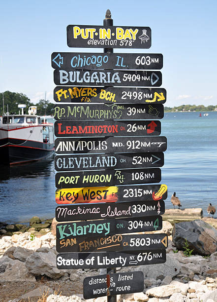 Put-in-Bay sign stock photo